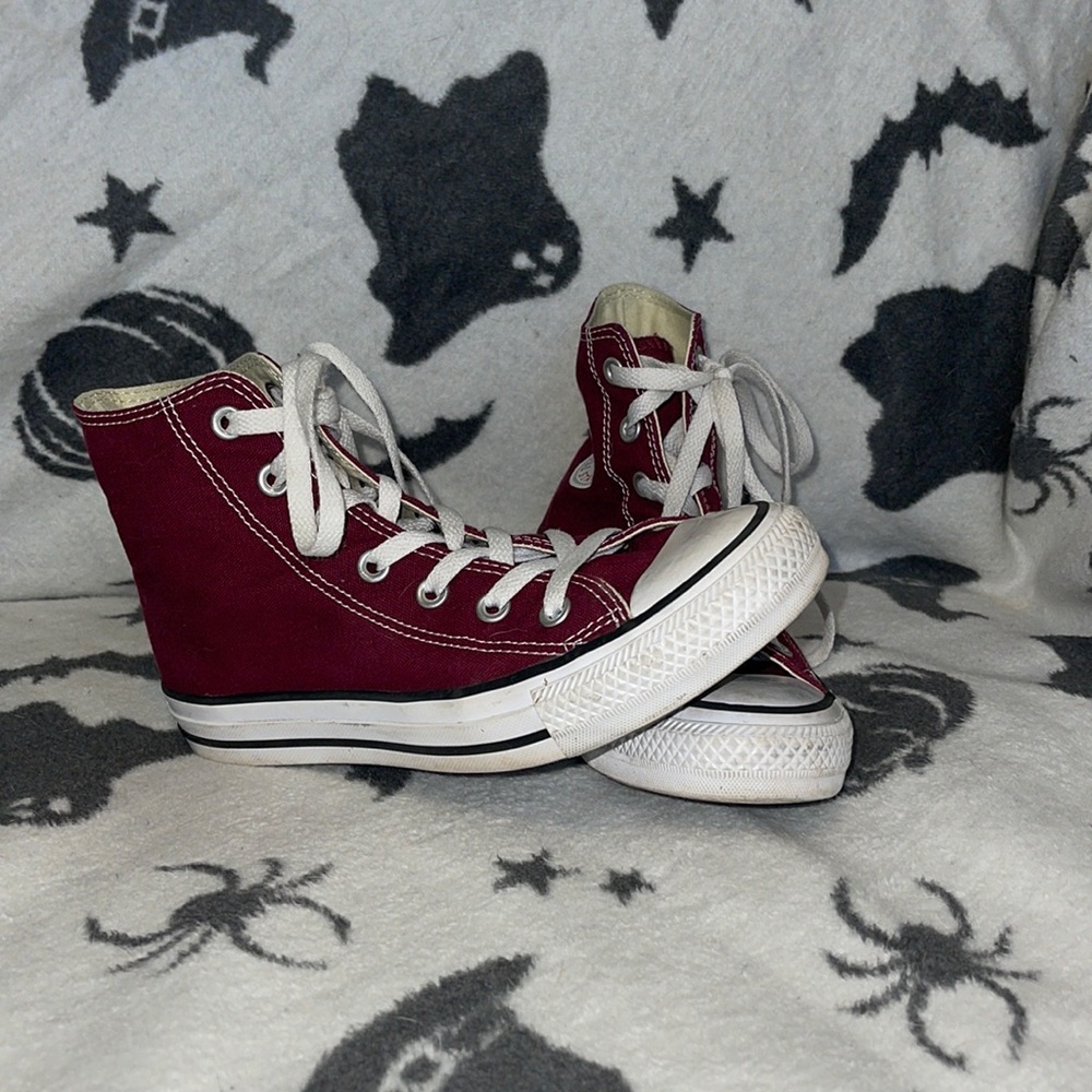 Maroon High Top Converse